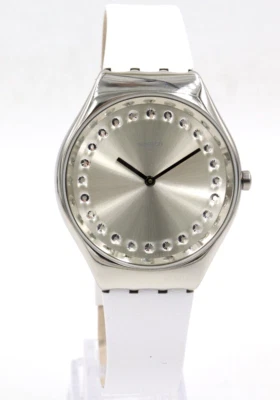 Новый швейцарский образец IRONY кожи яркий пламя белый силиконовый часы 38 мм SYX143 $175 - Изображение 1 из 4