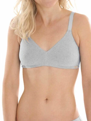 Comazo earth Baumwoll Soft BH ohne Bügel 1732764 Gr. 70-90 A-C in grau-melange