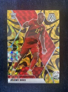 2021 Panini Mosaic UEFA Euro 2020 - Mosaic Reactive Gold Prizm Jeremy Doku RC🔥 - Picture 1 of 1