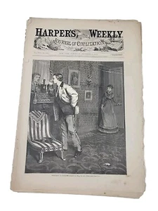 1872 Harper's Weekly 14 de diciembre perros gatos escuela aula suplemento periódico B399 - Imagen 1 de 15