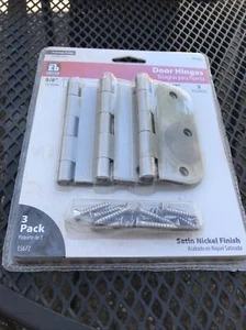 NUEVAS bisagras para puerta de acción suave Everbilt 3-1/2"" níquel satinado 5/8"" radio, paquete de 3 - Imagen 1 de 9