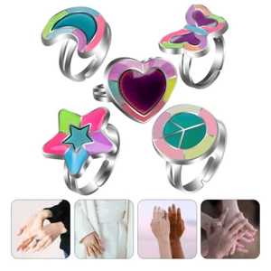 5 Pcs Kinder Finger Ringe Temperatur Emotion Paar Ringe Farbwechsel Jewelers - Bild 1 von 12