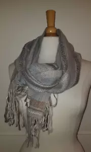 Sol NWOT Baby Alpaca Fringed Scarf - Picture 1 of 2