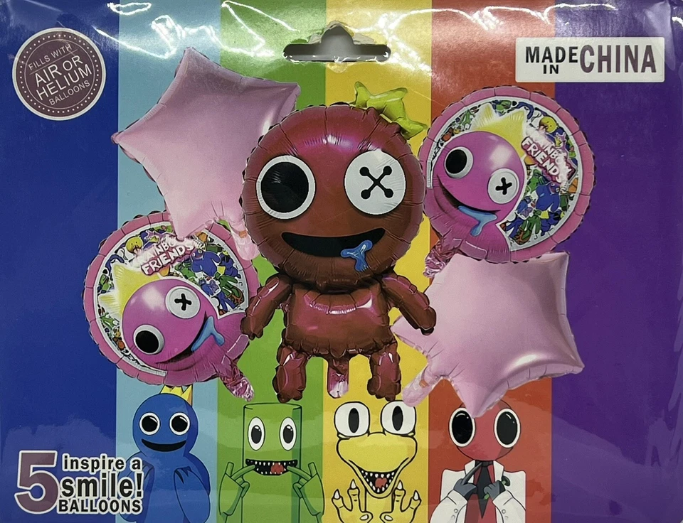 5 piezas. Globos Feliz Cumpleaños Rainbow Friends / 5 globos de Rainbow Friends Foto 1 de 1