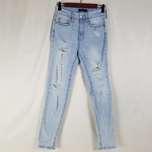Jeans Aeropostale para mujer 6 tiro alto curvilíneo jegging azul destruido denim 25x27,5 - Imagen 1 de 15