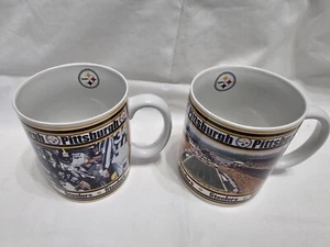 Pittsburgh Steelers Mugs Danbury Mint Lot NFL Football Game Time Design - Picture 1 of 6