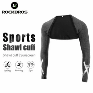 ROCKBROS Ice Silk Sun Protection Shawl Sleeve Sport Arm Sleeves Black Oversleeve - Picture 1 of 9