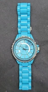 Trendz 42mm All Blue Domed Crystal Quartz Watch New Battery Runs Great In VGC - Picture 1 of 14