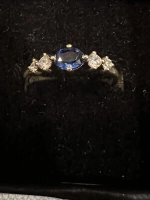Blue Spinel And Lab Diamond Ring Size 6.75 New Never Worn. - Image 1 of 4