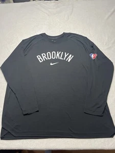 Brooklyn Nets Nike Dri Fit NBA Long Sleeve Shirt 2XL - Picture 1 of 4
