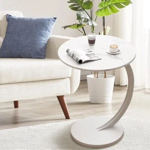 Side Table C Shaped for Sofa Coffee End Tables for Living Room Bedside Tables UK - Picture 1 of 4