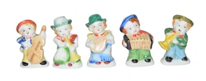 Vintage Musical Men Figurines Set of 5 Made in Occupied Japan Ceramic - Picture 1 of 12