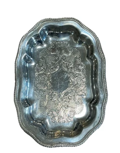 Wm Rogers Silver Plate Bread Tray 360 Vintage Oblong Oval Small Serving - Picture 1 of 11