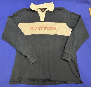 Vintage Spitfire Get Lit Rugby Shirt XL Skateboard Flame Logo 90s - Picture 1 of 9