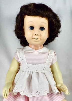 Mattel Chatty Cathy Doll Soft Face Brown Hair Blue Eyes 20in 1961 - Image 1 of 4