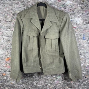 Vintage WWII US Marine Corps OD Green Wool Field Jacket Ike USMC Military 1940s - Picture 1 of 16