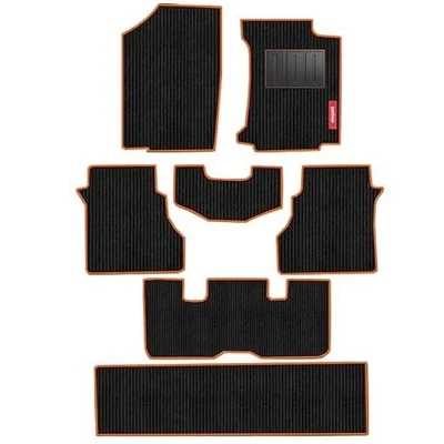 Cord Black and Orange Custom Fit Car Mat Compatible For Renault Lodgy - Image 1 of 4