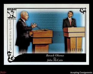 2010 Topps Tribute Blue #96 Barack Obama vs John McCain 077/399 - Picture 1 of 2