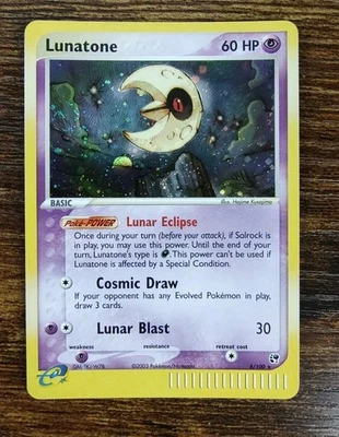 Pokemon Lunatone 8/100 EX Sandstorm Swirl 🍥 Holo Rare NM-MINT - Image 1 of 4