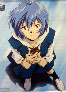 [Tapestry Wall scroll] Rei Ayanami Evangelion CROSSING EXPO B2 size Japan - Picture 1 of 1