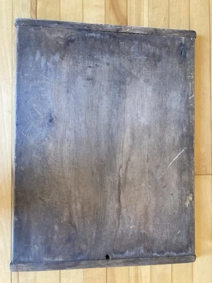 MASSIVE! Antique Primitive  Wood cutting board Bakers End 18" x 23" Square nails - Image 1 of 4