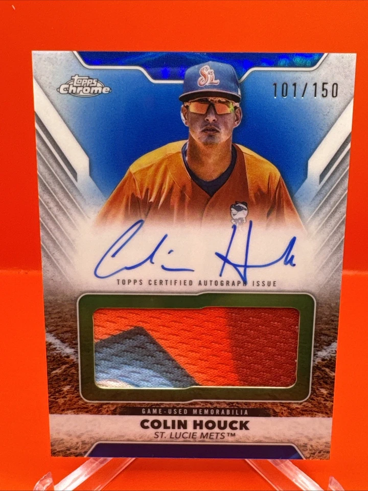 COLIN HOUCK 2025 TOPPS CHROME PRO DEBUT JUMBO PATCH BLUE AUTO /150 - Image 1 of 2