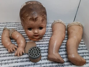 Vintage Composition Puppenkopf Arme Beine ohne Körper TLC Teile Pieces - Bild 1 von 15