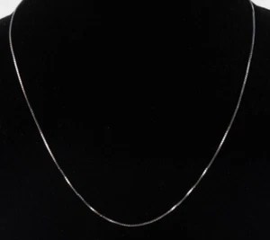 925 Box Style Chain Sterling Silver Necklace 17in - Picture 1 of 9