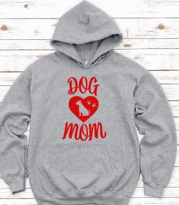 Dog Mom, Gray Unisex Hoodie Sweatshirt - Picture 1 of 2