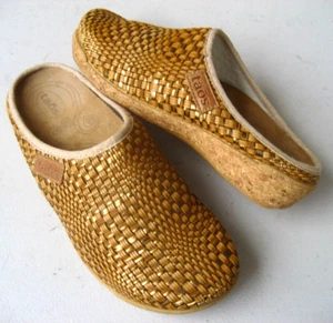 Naot Shoes Size 39 / 8 Brown Bronze Woven Slip On Mules Clogs - Picture 1 of 11