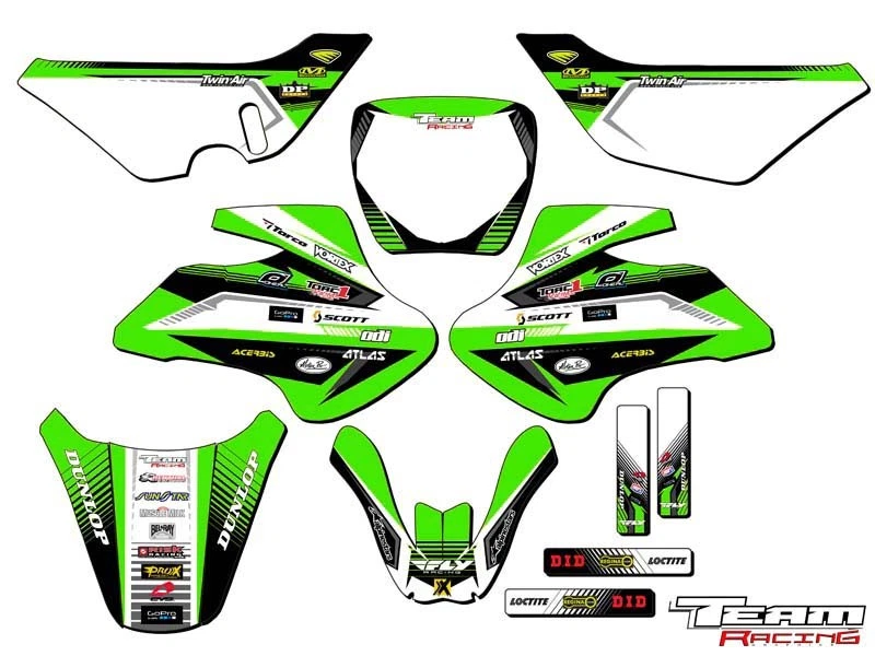 2003-2006 KAWASAKI KDX 50 KDX50 KIT GRÁFICO CALCOMANÍAS PEGATINAS PIT BIKE 2004 2005 Foto 1 de 1