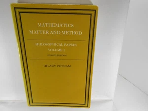 MATHEMATICS MATTER AND METHOD Philosophical Papers Volume I Putnam 2nd Ed. BOOK - Imagen 1 de 2