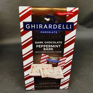 Bolsa cuadrada de corteza de menta de chocolate oscuro Ghirardelli edición limitada de 4,45 oz - Imagen 1 de 9