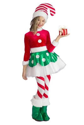 Candy Cane Elf Princesa Vestido de Navidad Niñas 18 24 meses 2T 3T 3 4T 4 5 6 7 8 Foto 1 de 4
