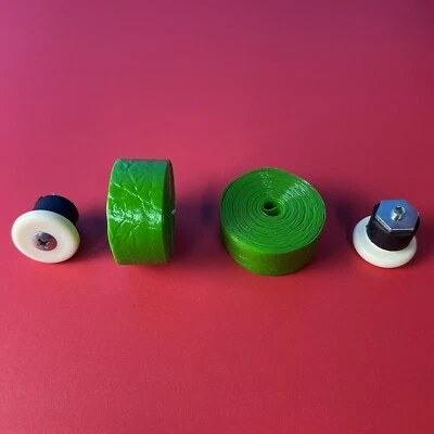 BICYCLE HANDLE BAR TAPES & END PLUGS GREEN FITS SCHWINN SEAR HUFFY & OTHERS NOS - Image 1 of 4