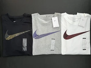 Nike Dri-FIT Swoosh Short Sleeves Men's Sz M - L - XL - 2XL T-Shirt New Gym Run - Picture 1 of 10