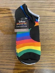 NWT Disney ADULT TEEN 5 Pair Of MICKEY MOUSE PRIDE NO SHOW SOCKS SHOE SIZE 4-10 - Picture 1 of 7