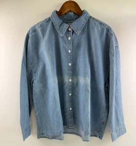 Levi's Women's Odessa Long Sleeve Relaxed Fit Button Up Shirt Blue Size M NWT - Picture 1 of 14