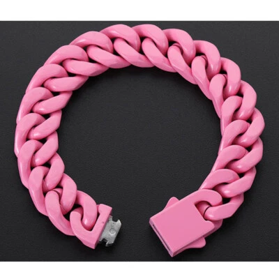 Brazalete deportivo de cadena de eslabones cubanos de acero inoxidable hip hop de 13 mm sin decoloración Foto 1 de 4