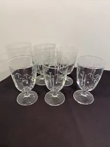 5 Sasaki Bambus geätzte Wasserkelche mit Fuß Gläser MCM Japan Tiki - Bild 1 von 8