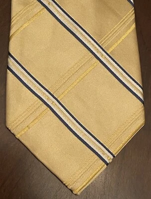Corbata Jones New York dorada azul 100 % seda para hombre hecha en China Foto 1 de 4