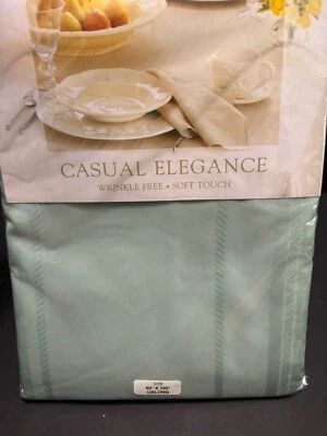 Casual Elegance TABLE CLOTH 60x102" Sage Green Oblong New Soft Touch WrinkleFree - Image 1 of 4