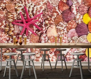 3D Color Seashells S239 Wallpaper Mural Self-adhesive Removable Sticker Kids Pa - Picture 1 of 11