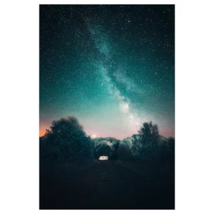 Ikea Bjorksta Furgoneta Bajo las Estrellas Pared Cuadro Grande Lienzo 78 x 118cm NUEVO - Imagen 1 de 8
