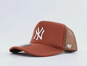 New York Yankees Trucker Cap ‘47 Snapback Hat Sand White Unisex Mesh NEW - Picture 1 of 11