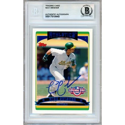 Nick Swisher Signed 2006 Topps Opening Day #133 BAS Slabbed Oakland A’s MLB Auto - Image 1 of 4