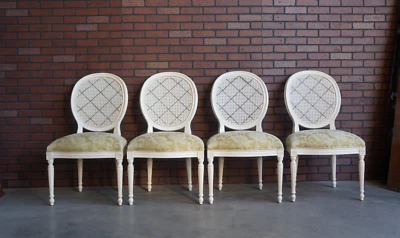 Dining Chairs  ~ French Regency Dining Chairs ~ Cane Back Chairs by Ethan Allen - Image 1 of 4