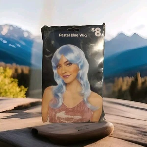 New! Pastel Blue Wig Adult Female Superhero Cosplay Halloween Party Dress Up - Picture 1 of 2