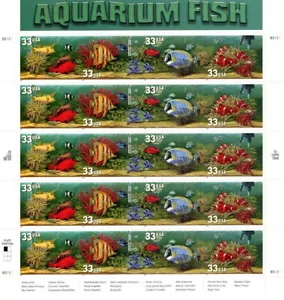 US Stamp Scott #3317-3320, 33c, Aquarium Fish, Full Sheet of 20, 1999, MNH - Picture 1 of 1
