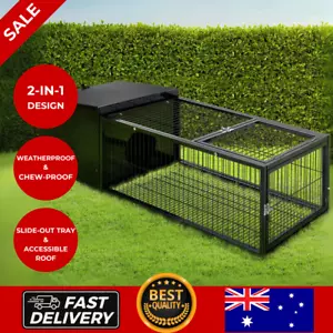 Pet Rabbit Guinea Pig Chicken Run Animal Metal Cage Weatherproof House Hutch - Picture 1 of 8
